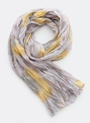 Foulard en soie / batik - gris / jaune