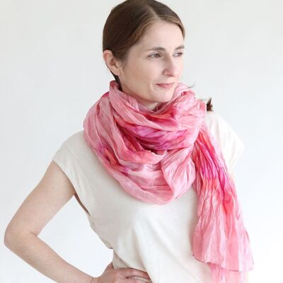 Silk scarf / batik - pink