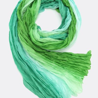 Sciarpa di seta / Batik Shades - verde maggio / turchese