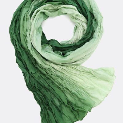 Silk scarf / Batik Shades - forest green