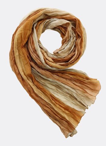 Foulard soie / batik rayures - ocre doré