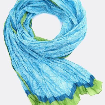 Silk scarf Geometric – turquoise blue