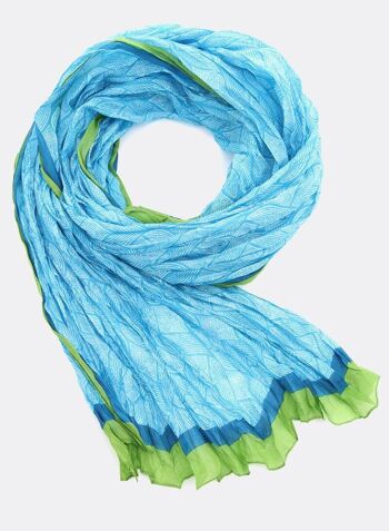 Foulard en soie Géométrique – bleu turquoise