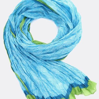 Silk scarf Geometric – turquoise blue