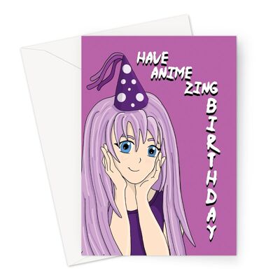 Anime Girl Birthday Card For Her