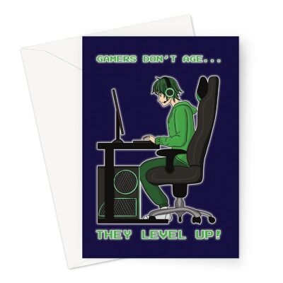 Video Gaming Birthday Card | Gamers Don't Age They Level Up