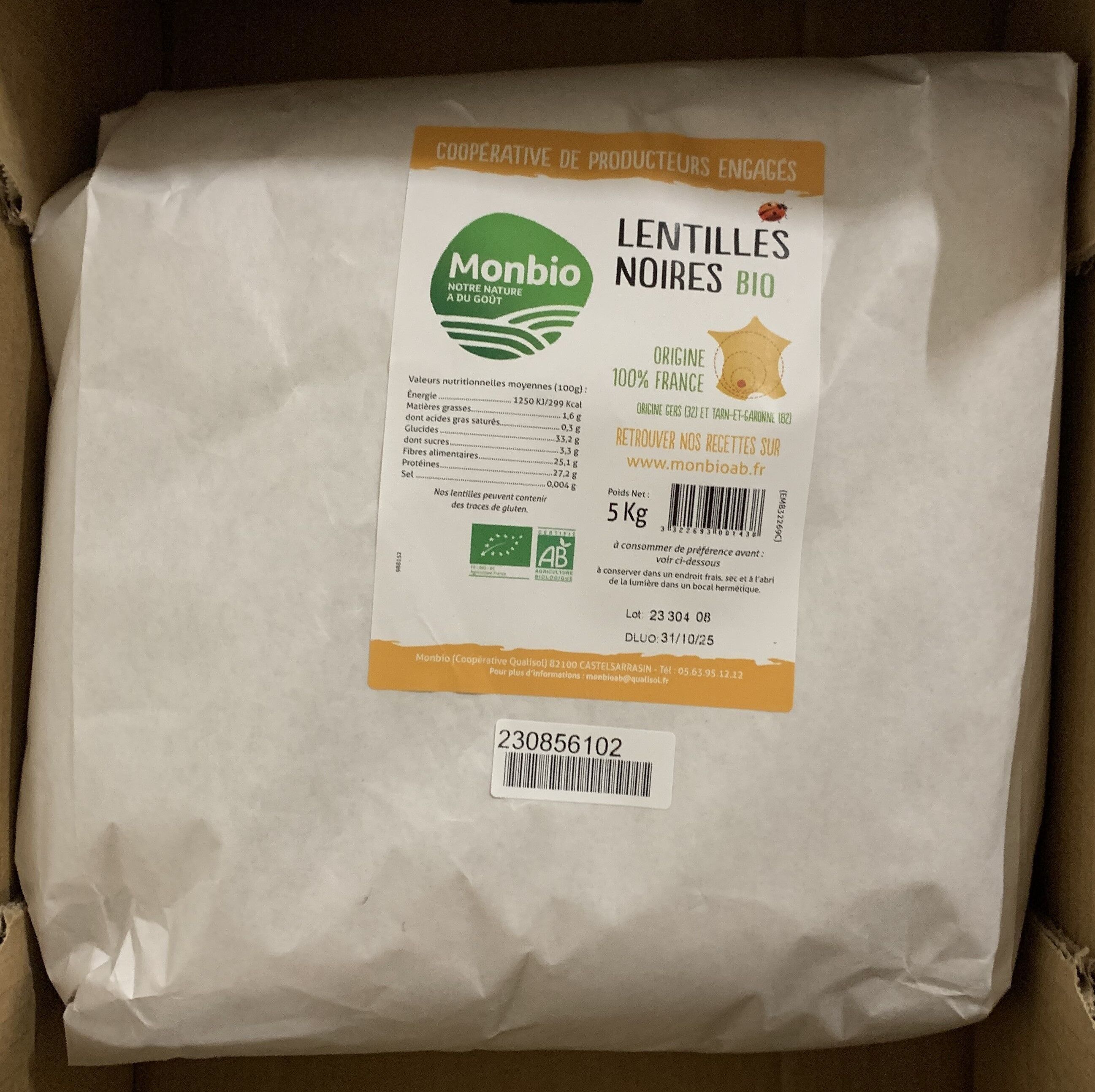 Lenteja Beluga Negra - Bolsa a granel de 5kg