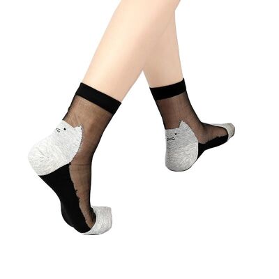 BE A CAT BACK - Black, the ultra-resistant voile sock - Perfect for Mother's Day 2024