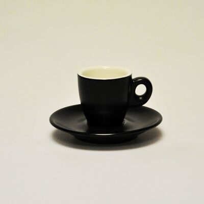 CUP AND SAUCER 65 CC MATT BLACK GIANCINTO