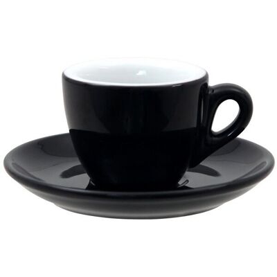 CUP AND SAUCER 65 CC BLACK ROSA