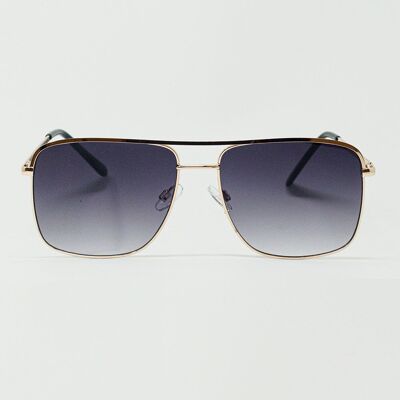 Gafas de sol estilo aviador vintage con borde dorado