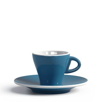 TAZA Y PLATO 65 CC GARDENIA AZUL CLARO