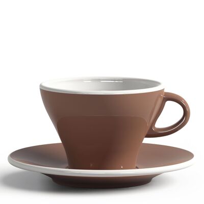 CUP AND SAUCERS 240 CC LIGHT BROWN GARDENIA