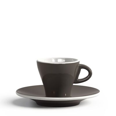 TAZA Y PLATO 65 CC GARDENIA GRIS