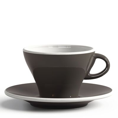 CUP AND SAUCERS 240 CC GRAY GARDENIA