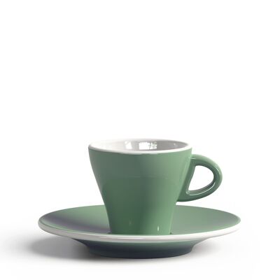 TAZA Y PLATO 65 CC GARDENIA VERDE CLARO