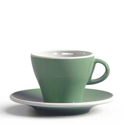 TAZA Y PLATO 170 CC GARDENIA VERDE CLARO