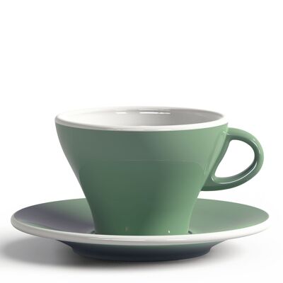 CUP AND SAUCERS 240 CC LIGHT GREEN GARDENIA