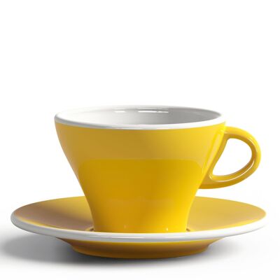 TAZA Y PLATOS 240 CC GARDENIA AMARILLO CLARO