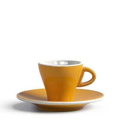 TAZA Y PLATO 65 CC GARDENIA AMARILLO OSCURO