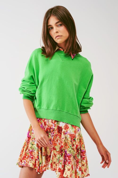 Basic sweatshirt in Green