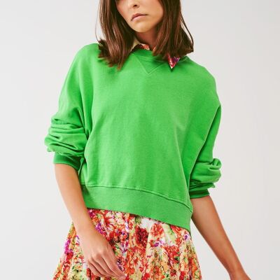 Basic sweatshirt in Green