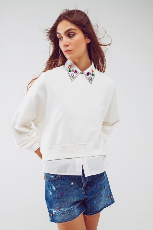 Basic sweatshirt in white