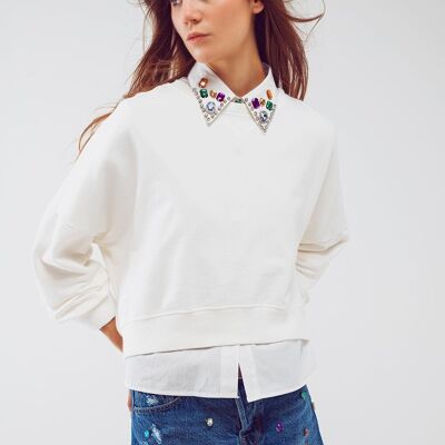 Basic sweatshirt in white