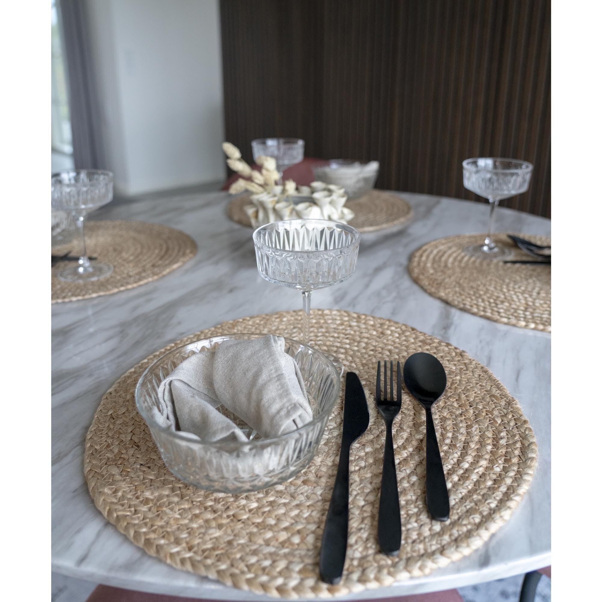 Bombay Placemat - Round placemat in braided natural jute