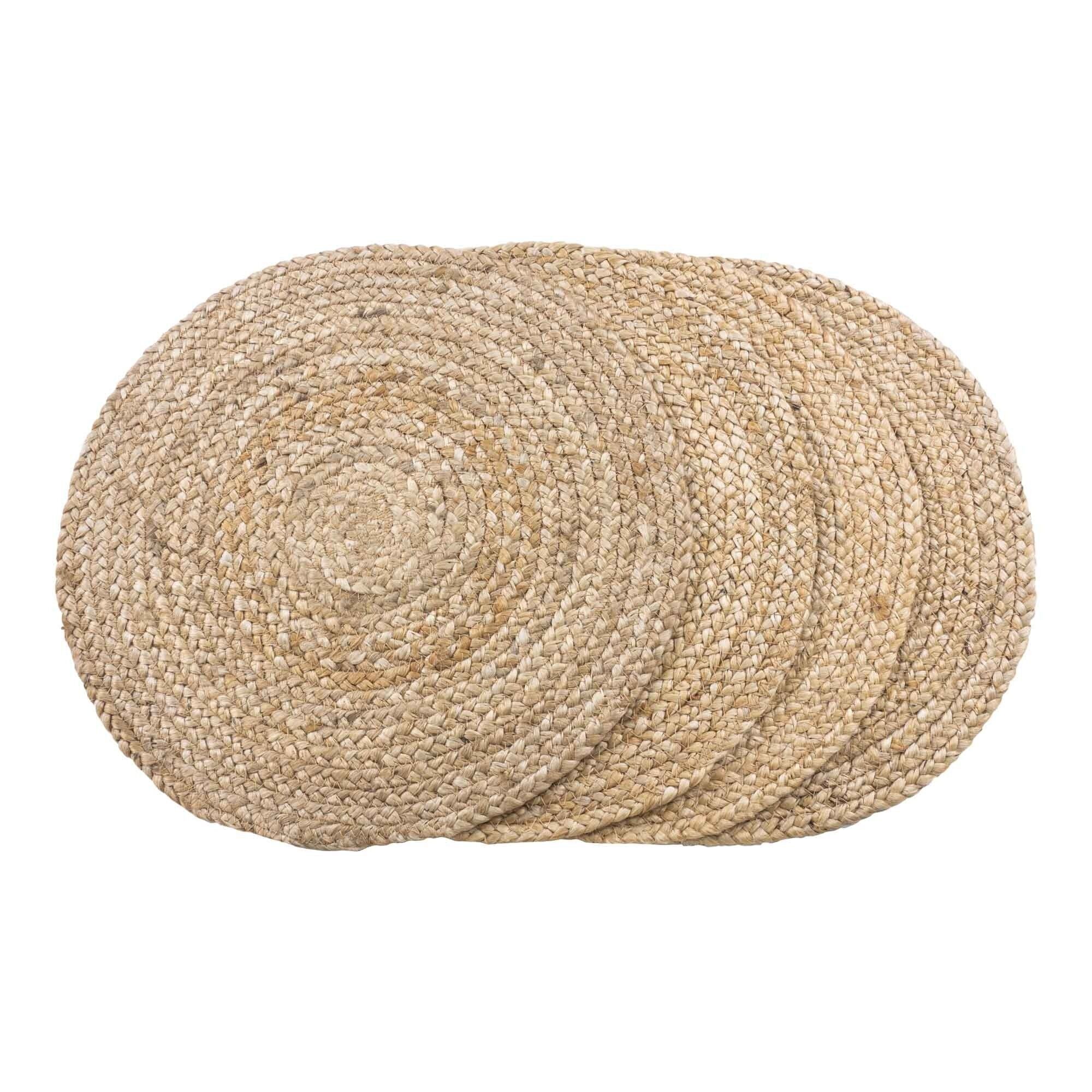 Bombay Placemat - Round placemat in braided natural jute