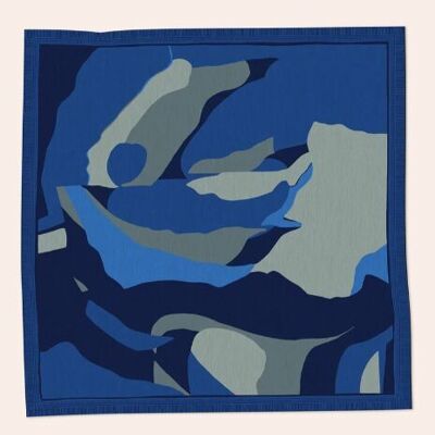 Foulard carré laine Divine bleu