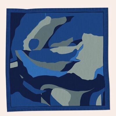 Foulard carré laine Divine bleu