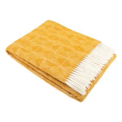 Diamond Pattern Mustard Wool Blanket