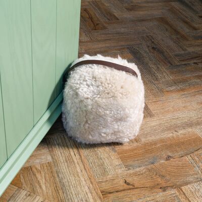 Beige Sheepskin Doorstop