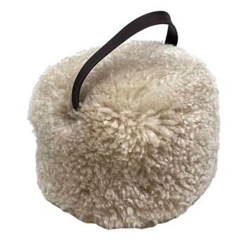 Cale-porte en peau de mouton beige 4