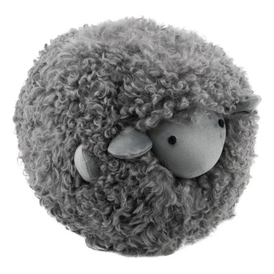 Tabouret pour enfant en peau de mouton Lamby Ball gris