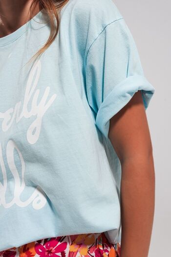 T-shirt Beverly Hills bleu clair 3