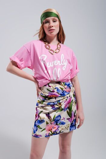 T-shirt Beverly Hills en rose 1