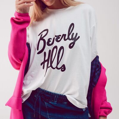 T-shirt Beverly Hills en blanc