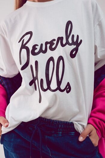 T-shirt Beverly Hills en blanc 5