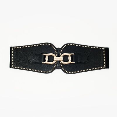 Black Belt With Adjustable Elastic Band