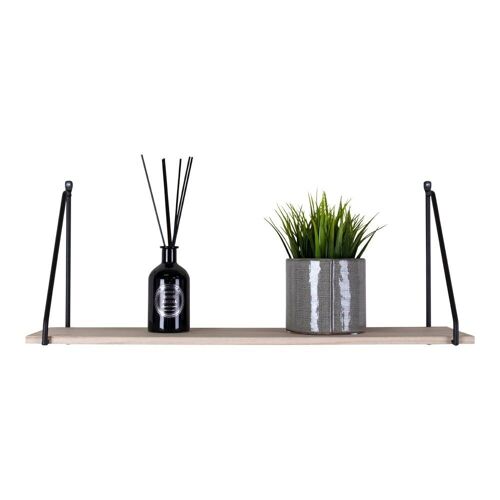 Arnhem Shelf - Shelf with black frame and a natural wood shelf