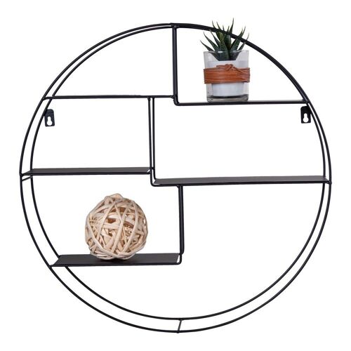 Genk Shelf - Round shelf with black frame