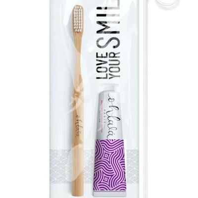 Ohlalá Travel Kit - Toothbrush + toothpaste 15 ml Violet Mint