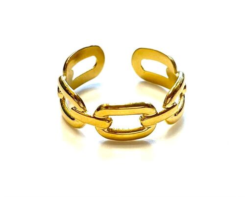Ring stainless steel gold Hermes style
