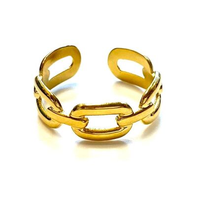 Ring stainless steel gold Hermes style