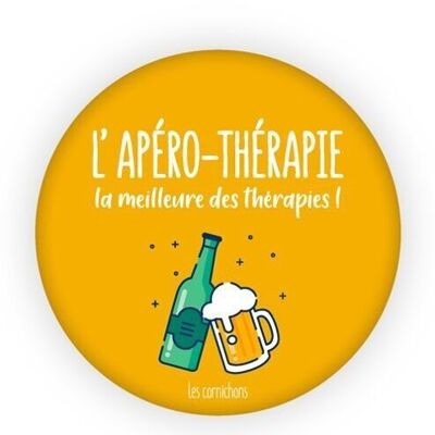 Bottle opener magnet aperitif therapy - aperitif humor gift made in France