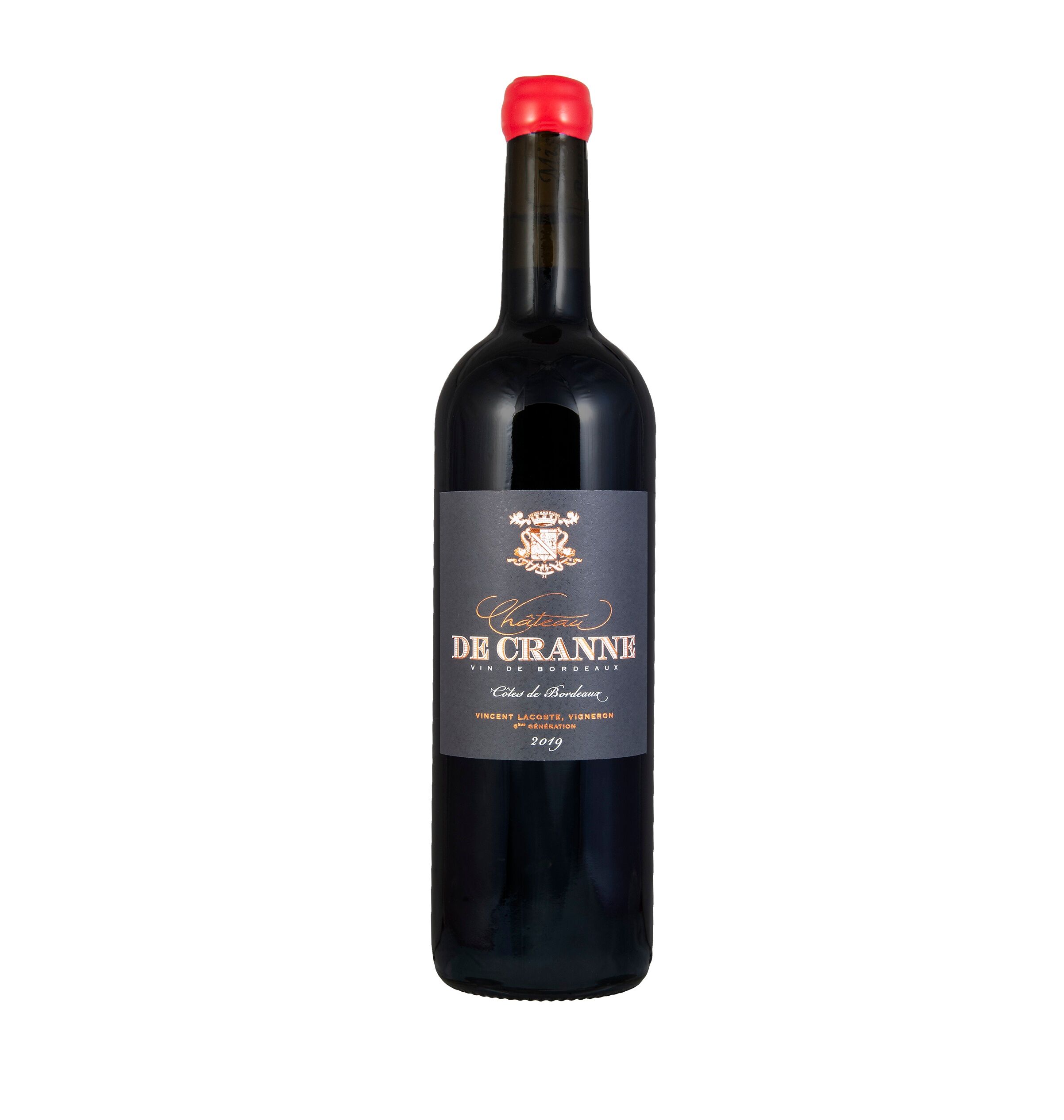 Organic Red Wine Côtes de Bordeaux 2019 "Château de Cranne" with Wax