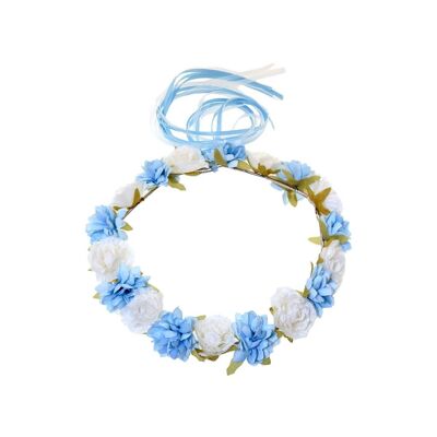 Couronne de fleurs bleu clair Sandra