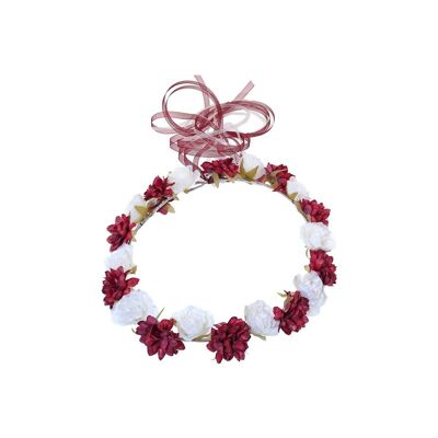 Couronne de fleurs rouges Sandra